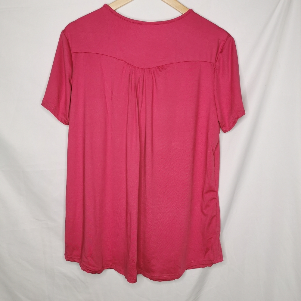 NWOT Pink Short Sleeved Top XXL - Picture 4 of 4